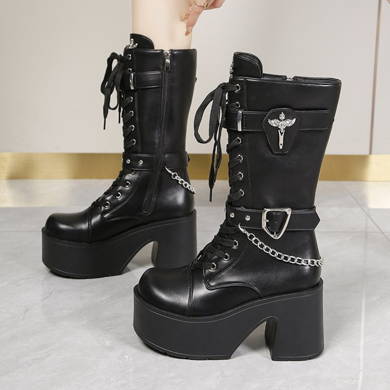 Goth Platform Kalın Topuklu Or - Motorcycle Chain incelemesi ve fiyatı